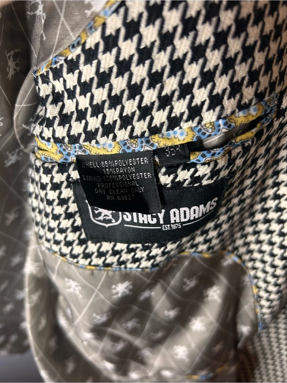 Stacy Adams Black & White Houndstooth Sport Coat